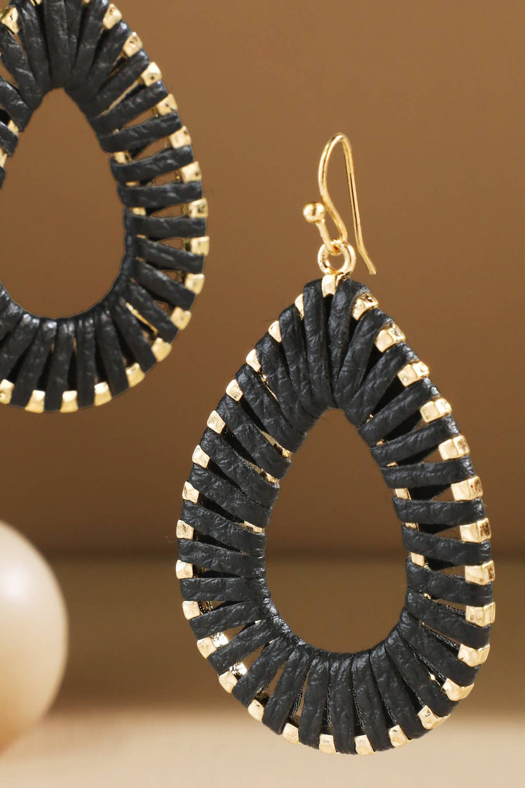 Woven Teardrop Cutout Earrings