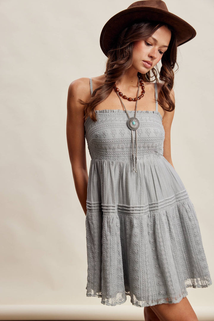 Lace Tiered Mini Dress LD1628