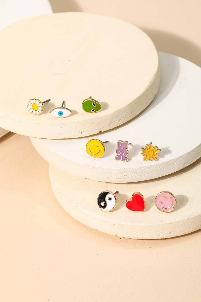 Assorted Cute Stud Earrings Set