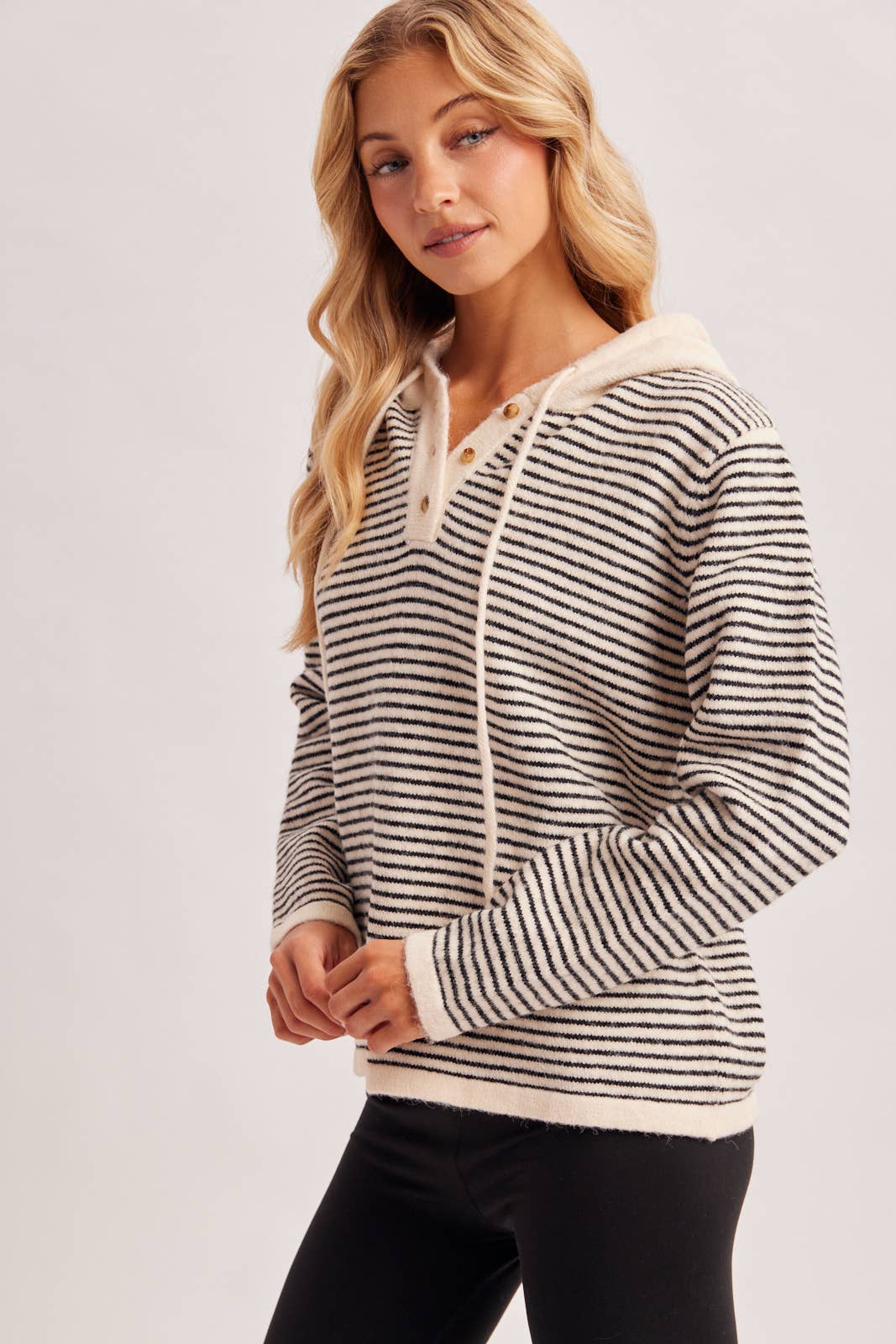 HENLEY SWEATER WITH HOODIE