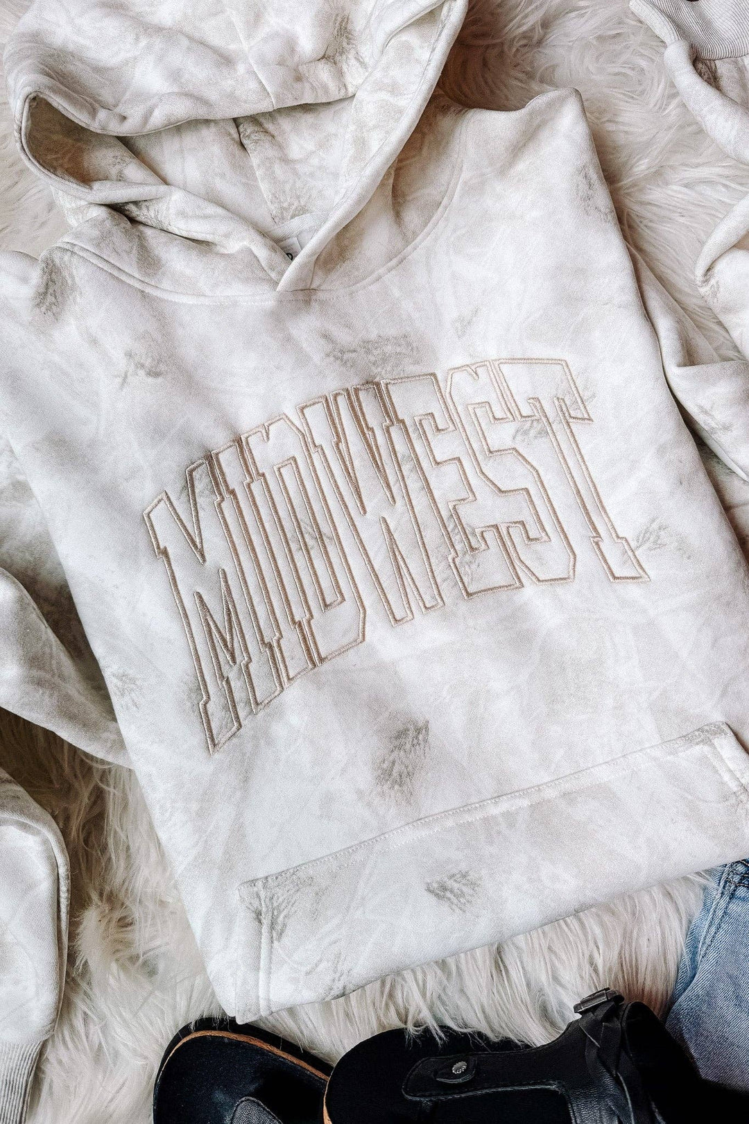 MIDWEST Embroidered Camo Hoodie - White Birch