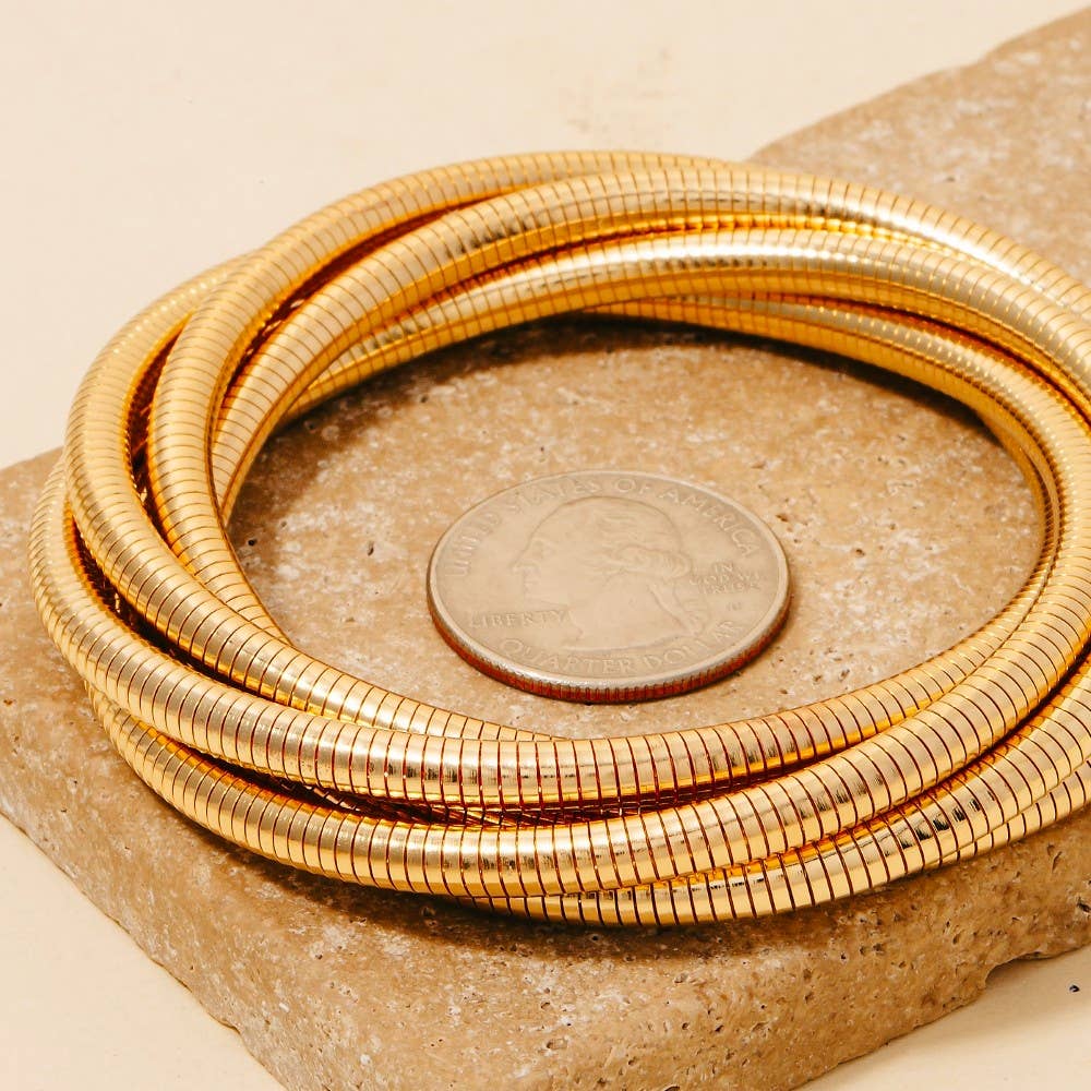 Knotted Elastic Coil Bracelet Set