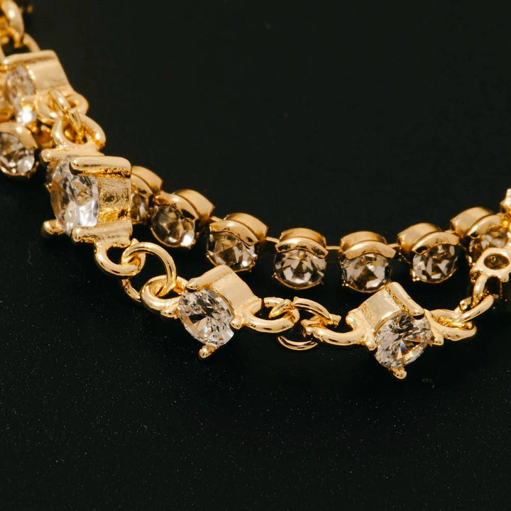 Gems And Chain Layered Necklace