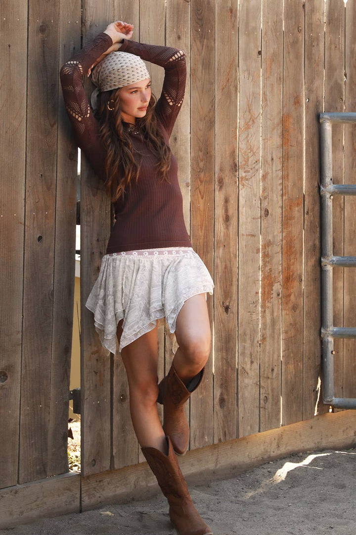 NS8430 - Wide Textured L/S Top