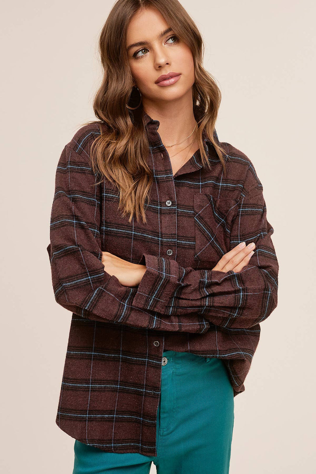 Dark Brown Plaid Flannel