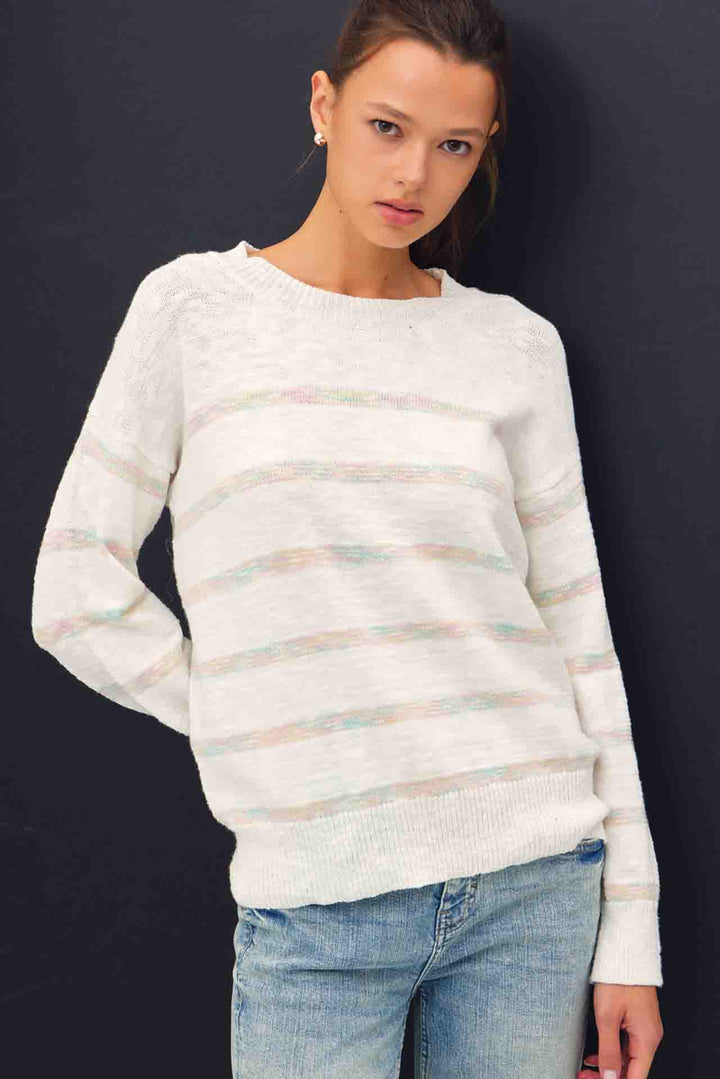 Heather Striped Sweater