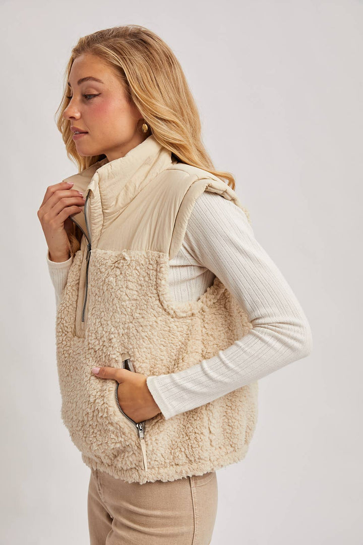 Sherpa Contrast 1/2 Zip Pullover