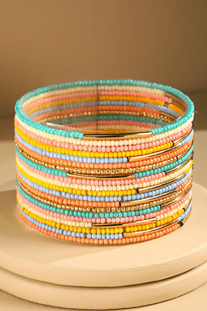 Boho Seed Beaded Stretch Bracelet