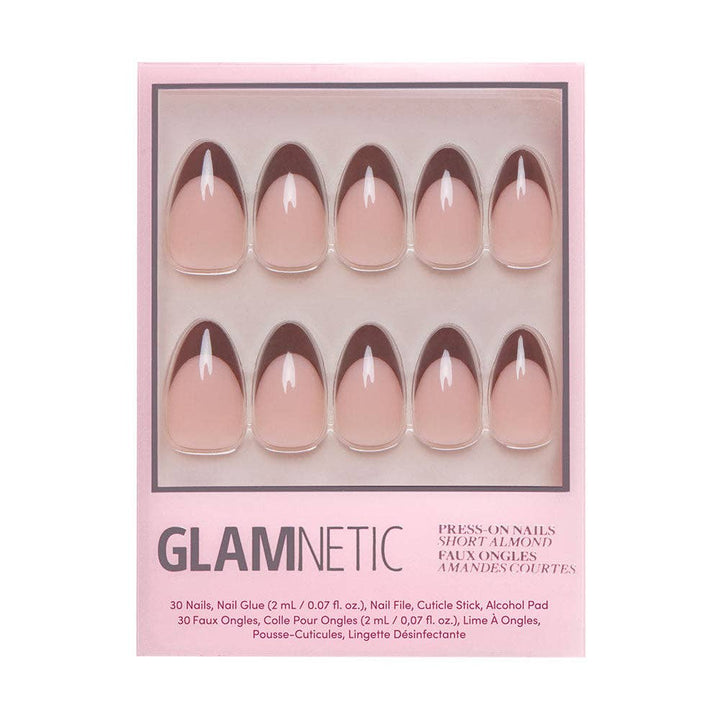 Chocolat Press-On Nails | Brown French Tip | Short Almond