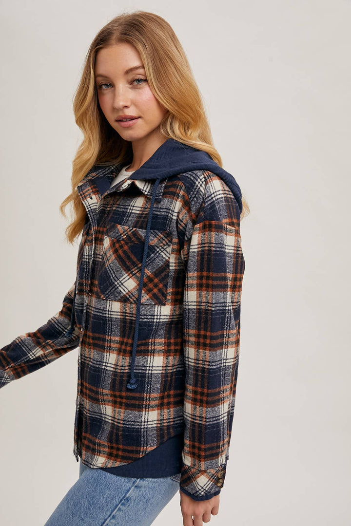 Bethany Hooded Plaid Jacket
