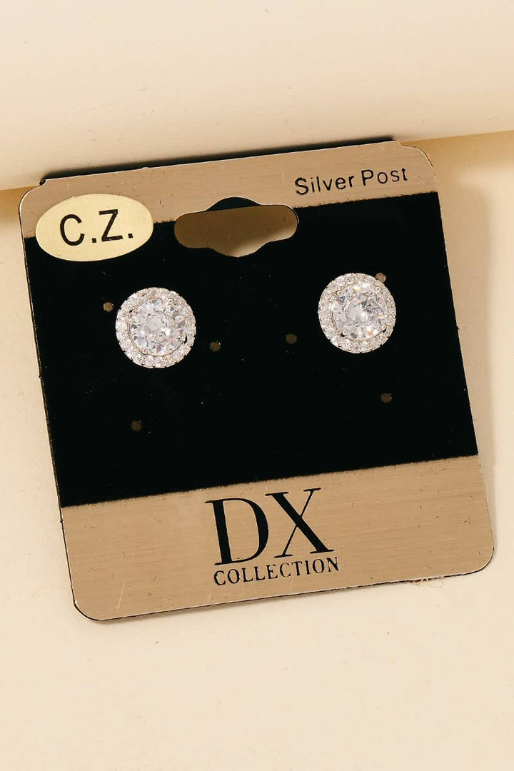 Gold Dipped Halo Set Stud Earrings