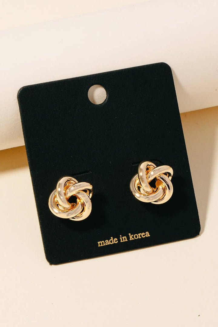 Four Hoop Knotted Stud Earrings