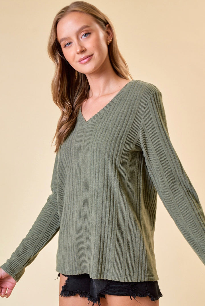 V-Neck Knit Tops