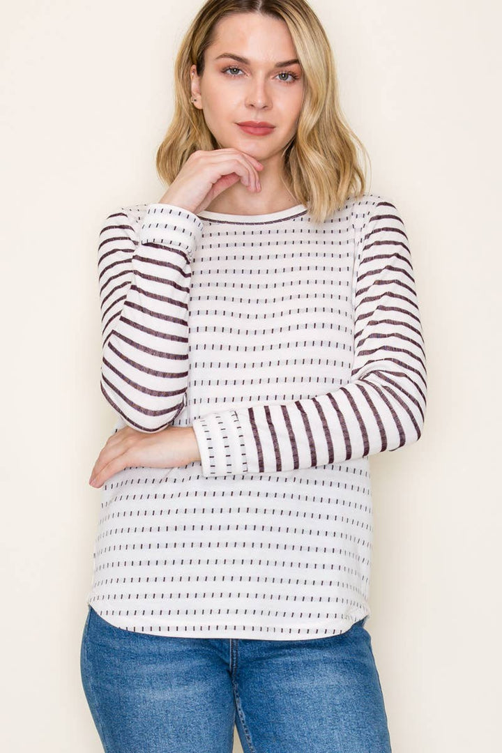 Double Stripe French Terry Top