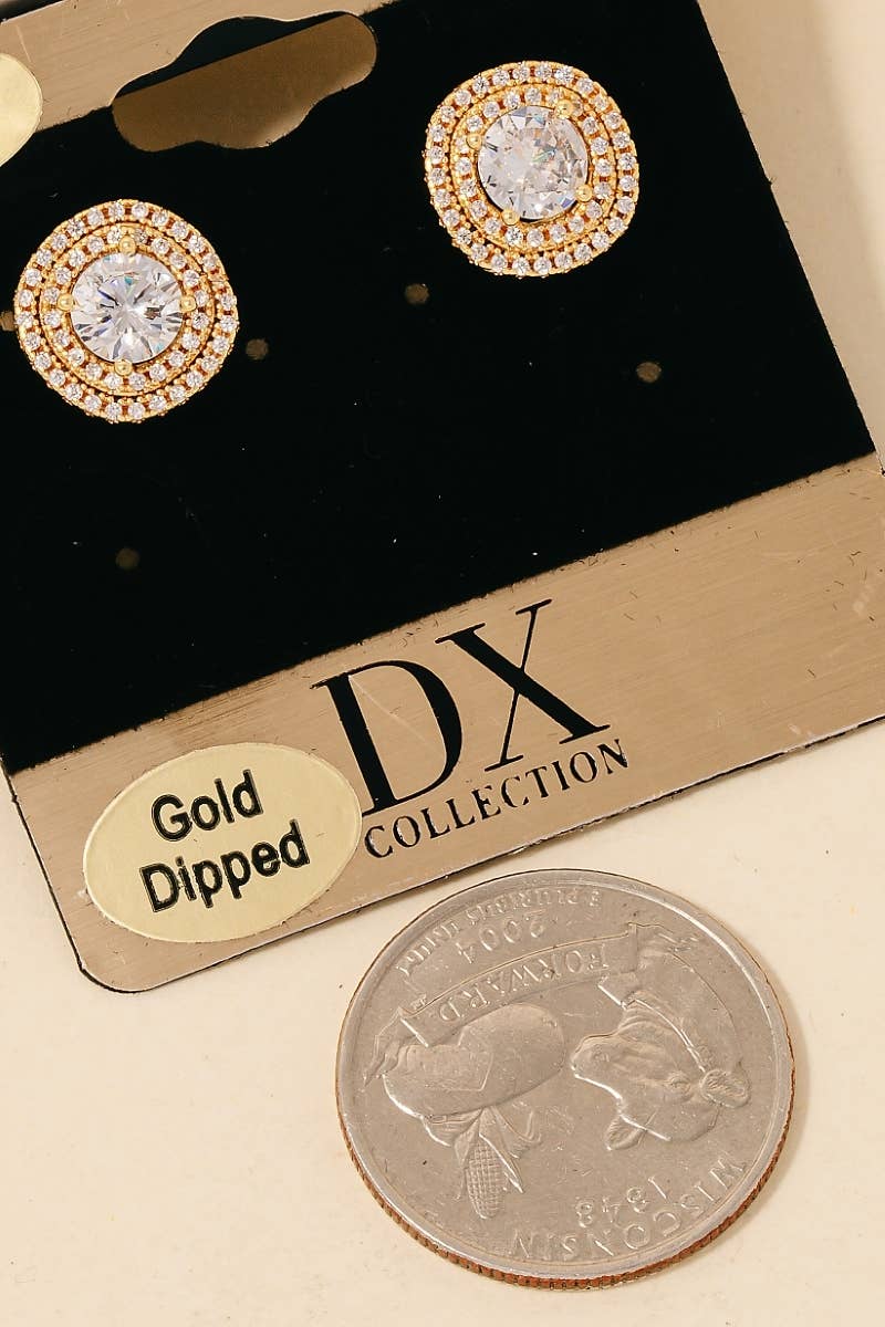 Double Halo Set Stud Earrings