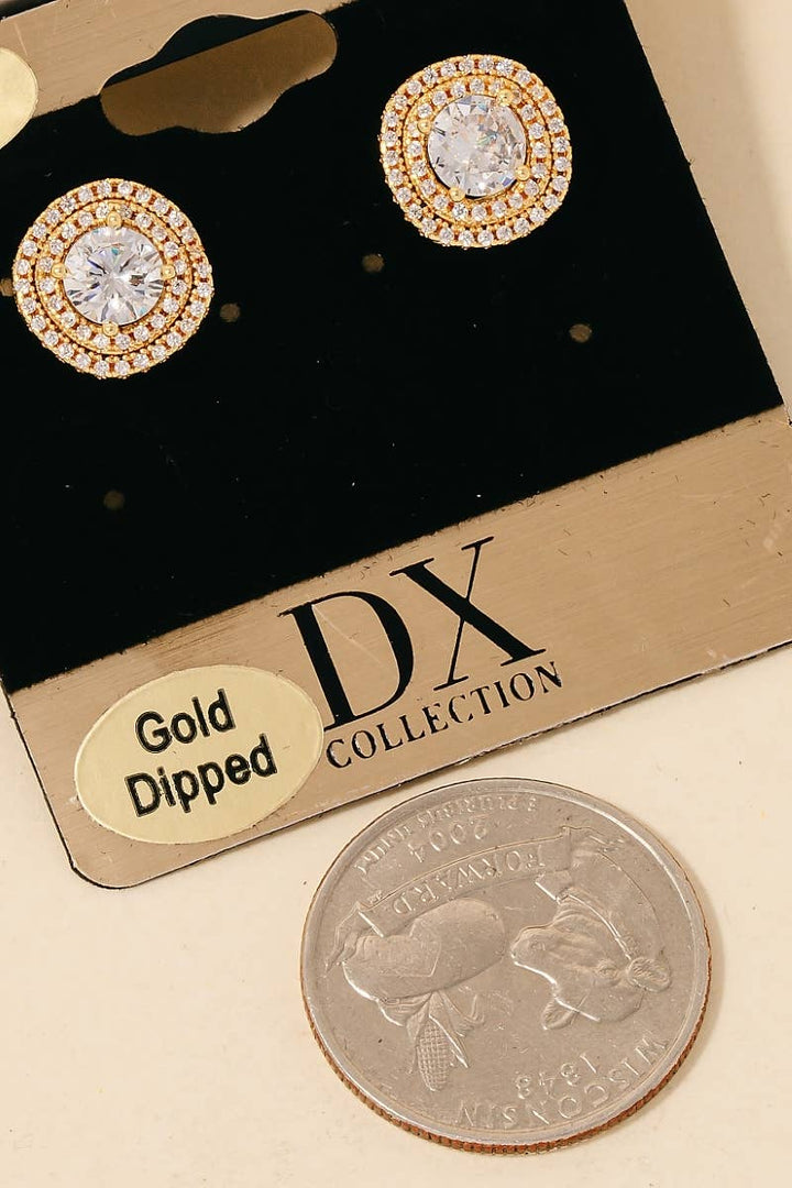 Double Halo Set Stud Earrings