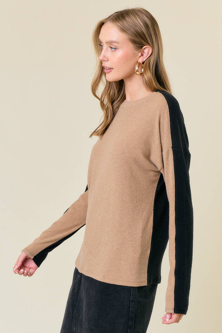 Adele Long Sleeve Colorblock Top