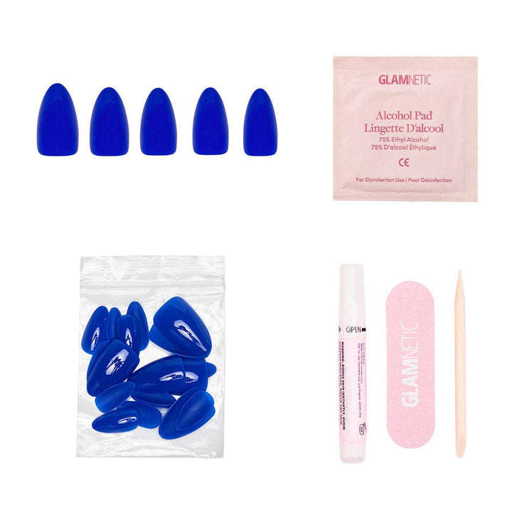 Cobalt Blue Press-On Nails | Solid Nail| Short Almond Length