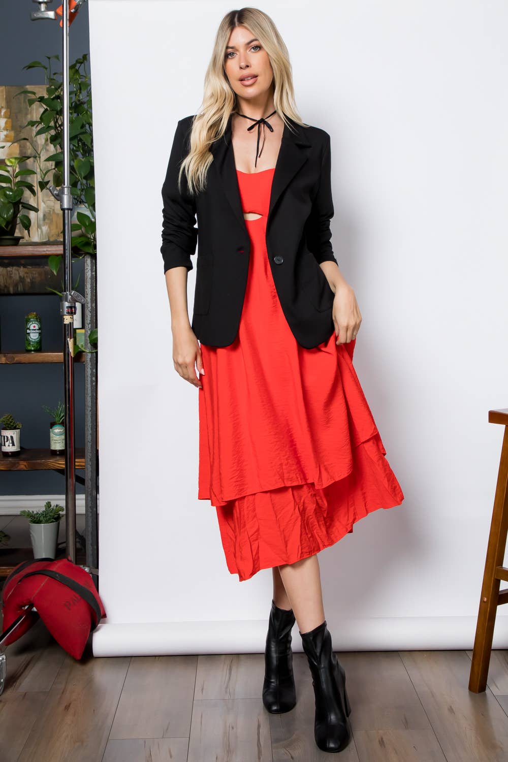 Ponte One Button Front /w Patch Pocket Blazer: Sage / M