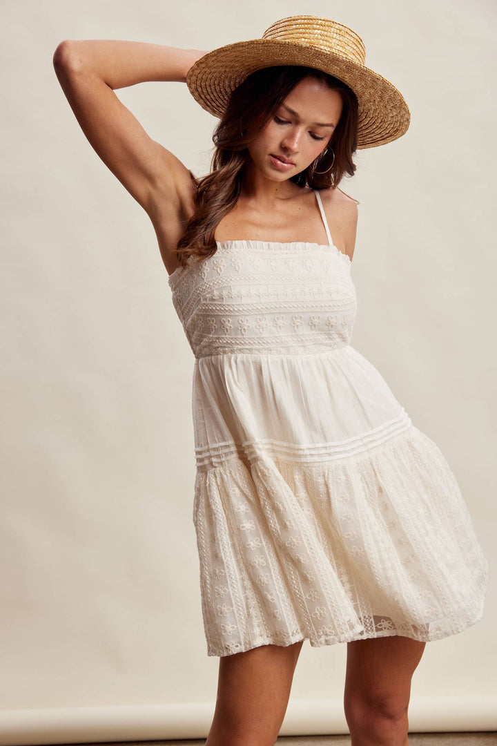 Lace Tiered Mini Dress LD1628