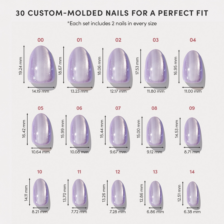 Mermaid's Tail Press-On Nails | Short Oval Purple Iridiscent