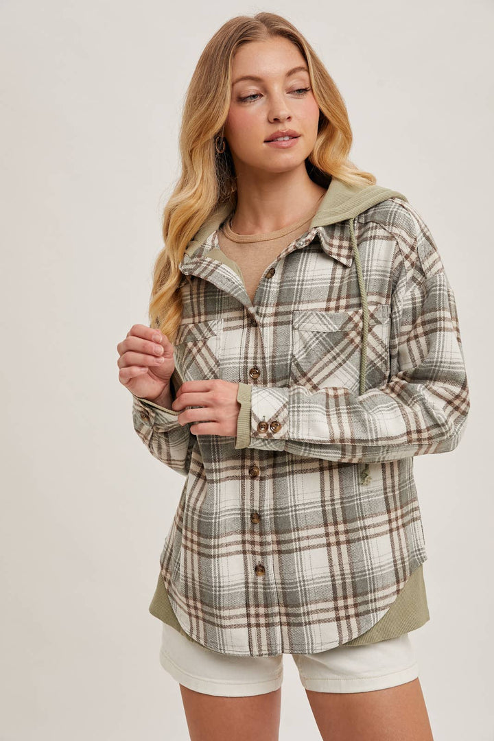 Bethany Hooded Plaid Jacket