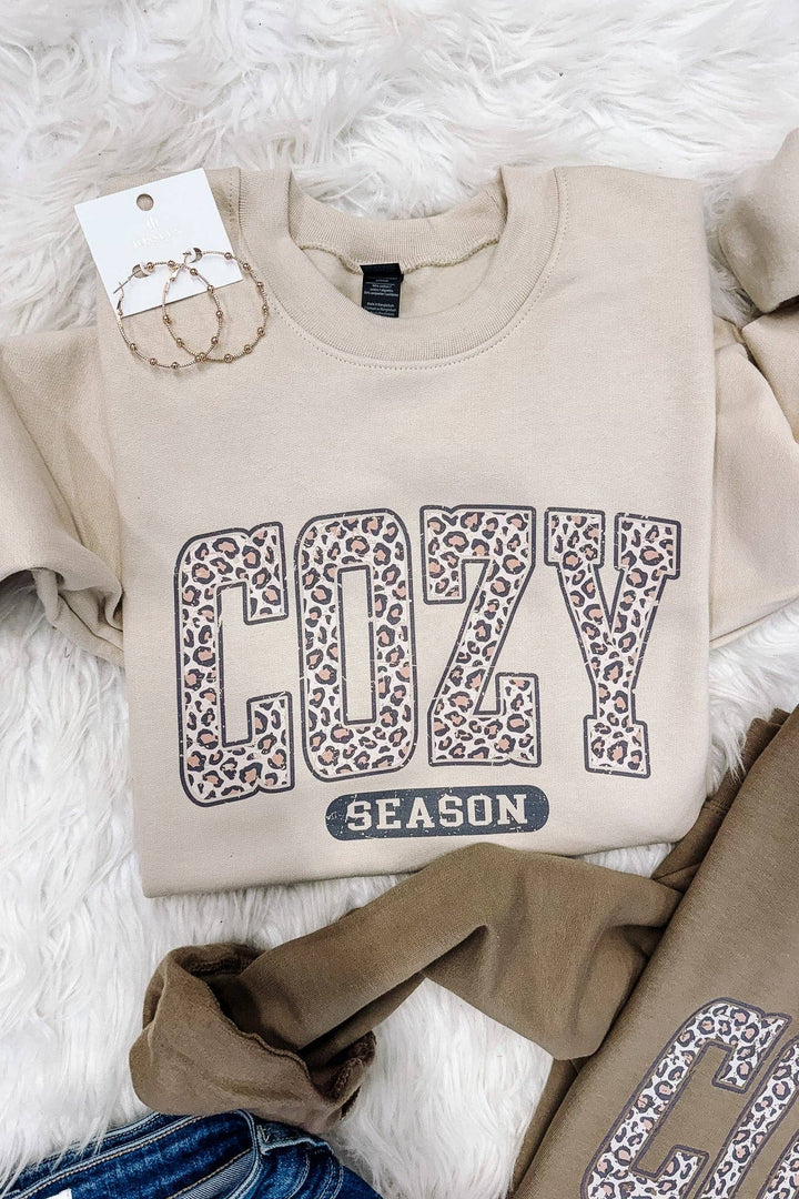Leopard Cozy Season Graphic Sweatshirt