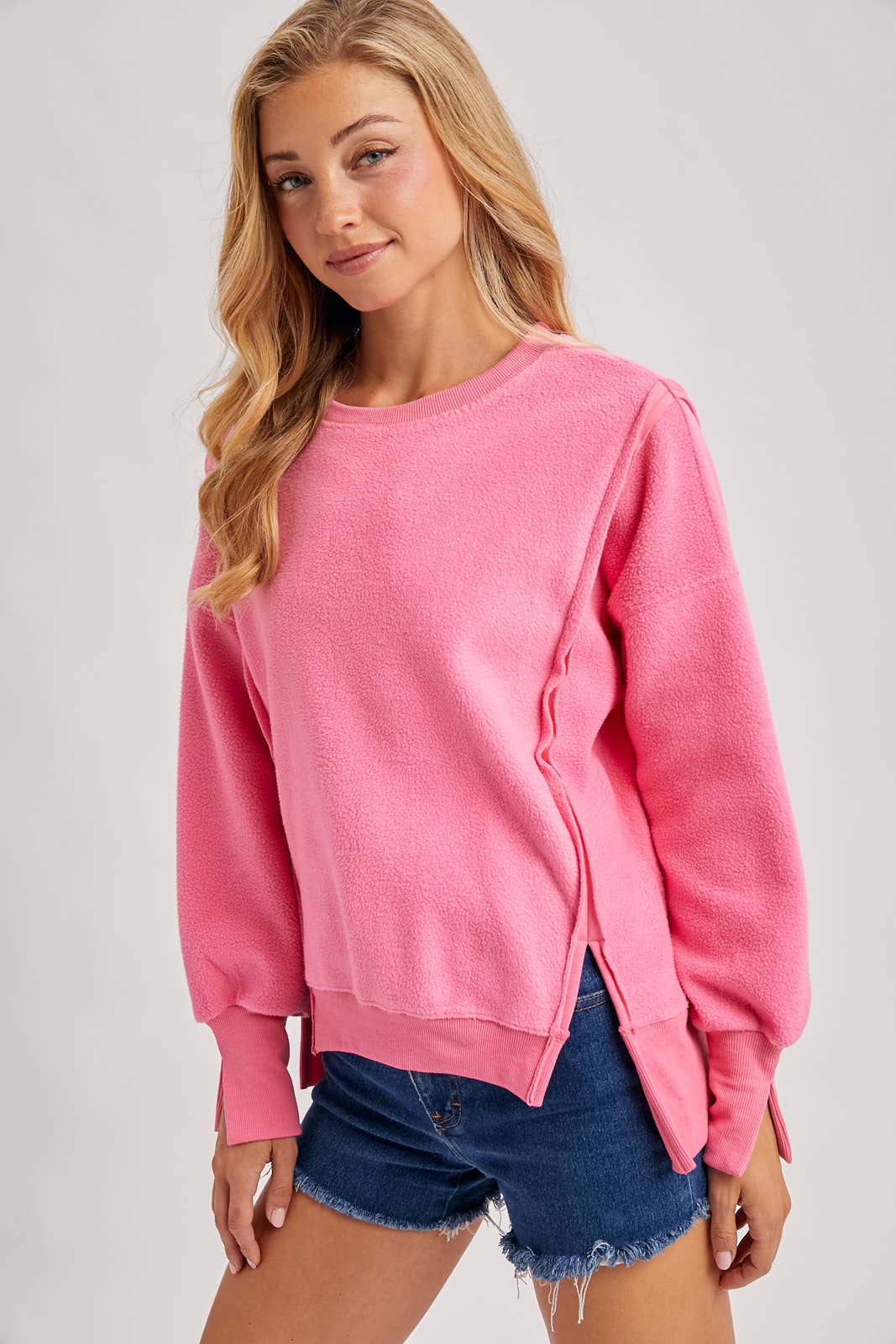 CREWNECK TEDDY PULLOVER
