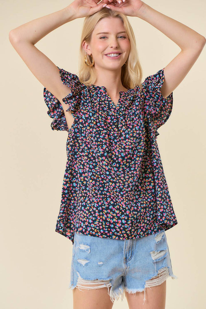 Rachelle Ruffled Sleeve Top