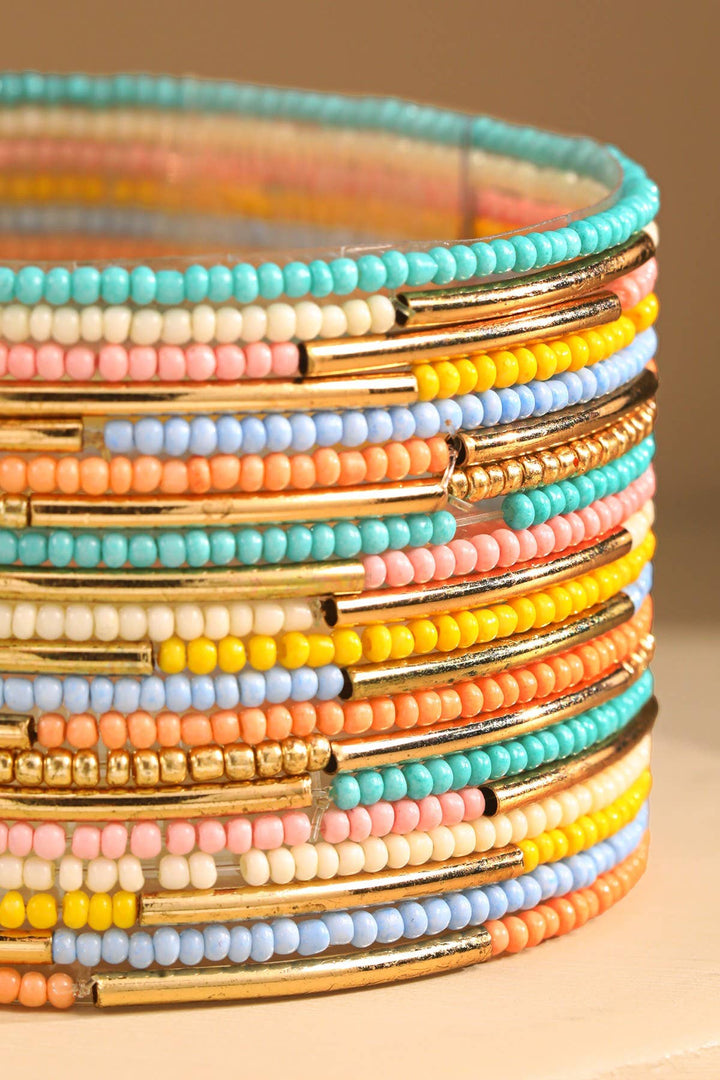 Boho Seed Beaded Stretch Bracelet