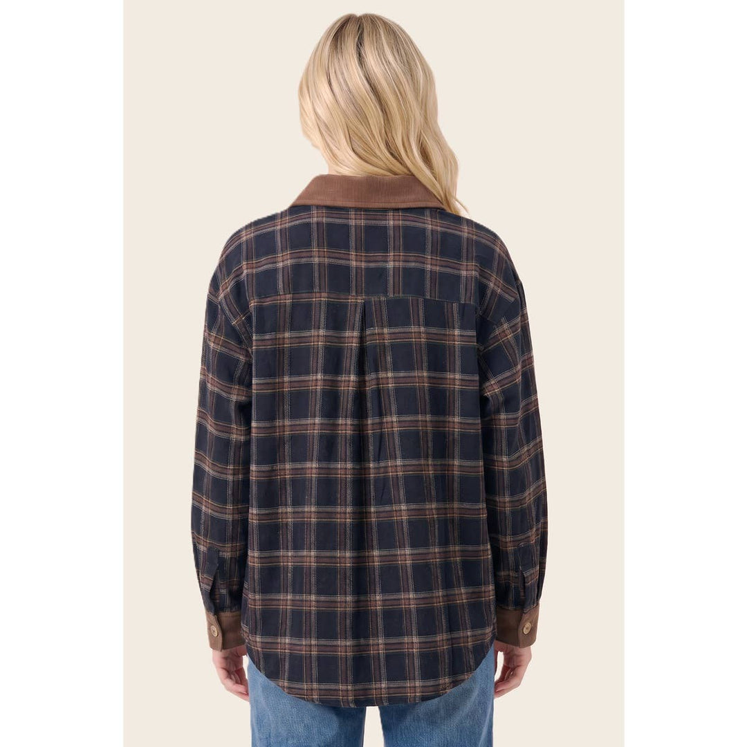 CORDUROY CONTRASTED PLIAD SHIRT