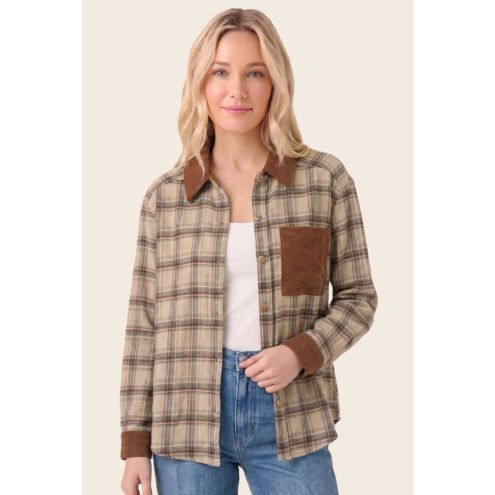 CORDUROY CONTRASTED PLIAD SHIRT