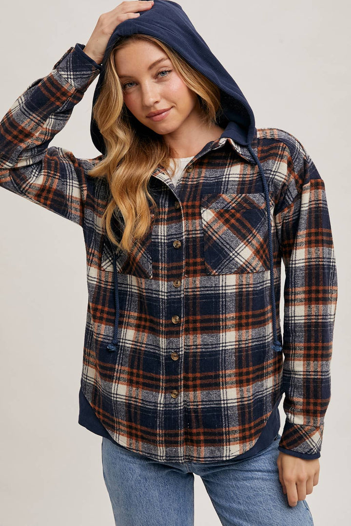 Bethany Hooded Plaid Jacket