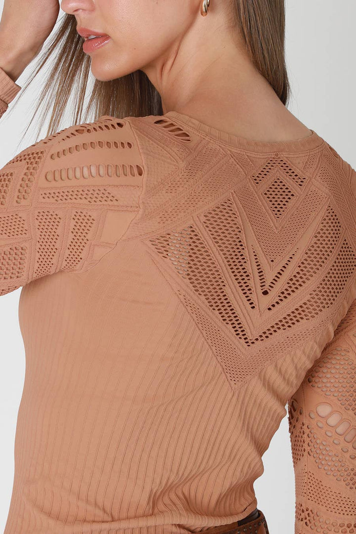 NS8430 - Wide Textured L/S Top