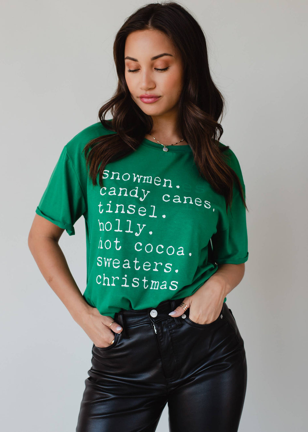 Green Snowmen, Candy Canes Tee