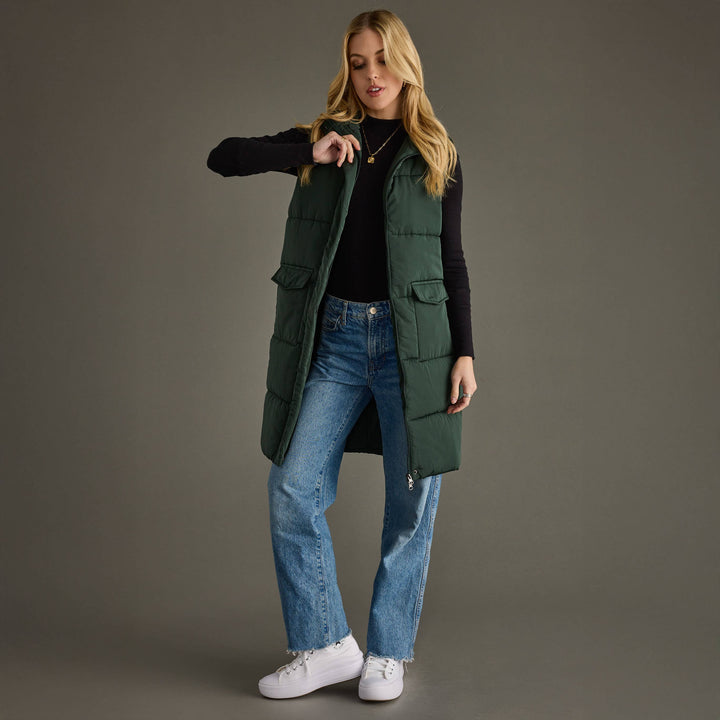 Dark Green Long Vest