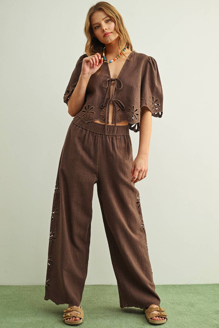 Embroidered Side Detail Pants