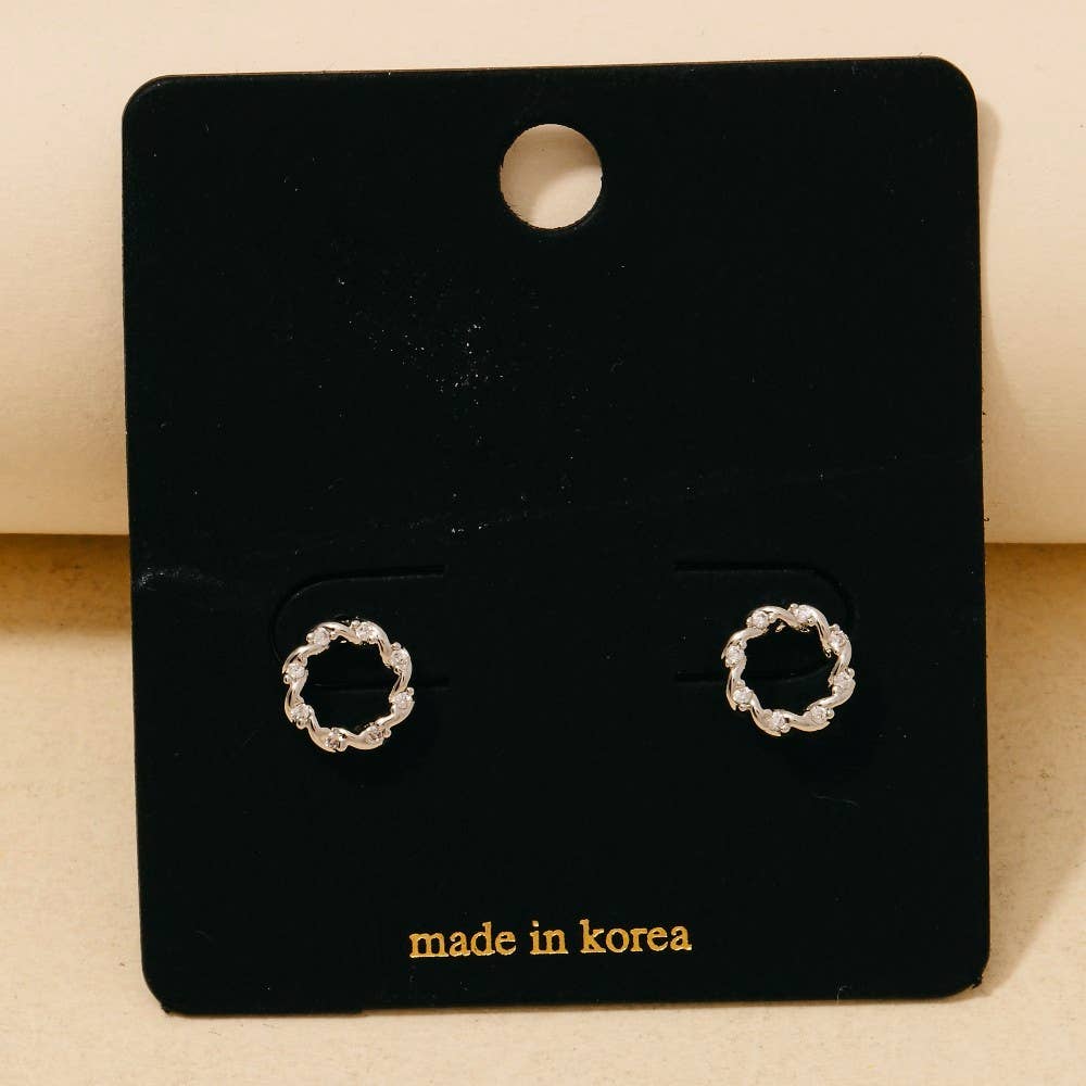 Mini Twisted Hoop Stud Earrings