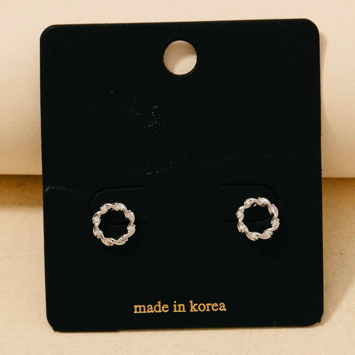 Mini Twisted Hoop Stud Earrings