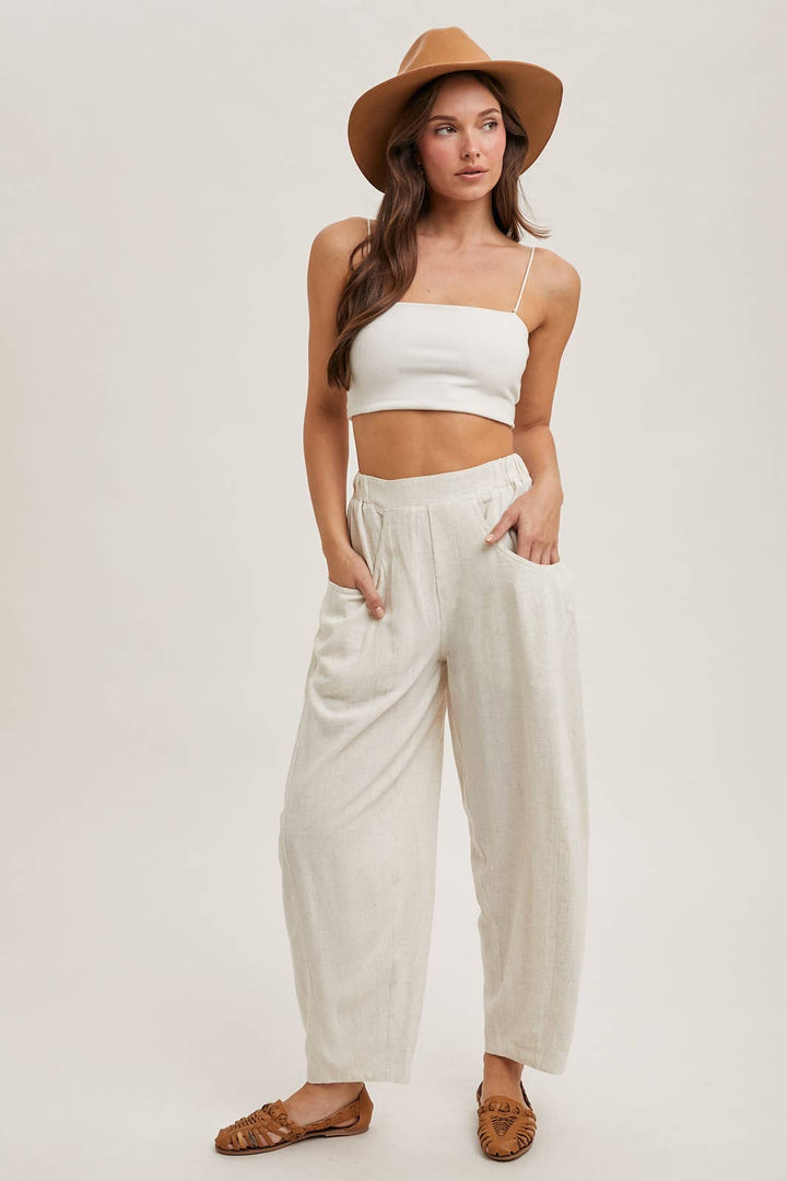 RELAXED BARREL PANTS WITH POCKETS