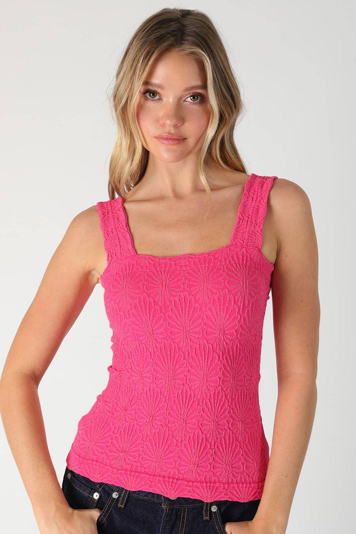 NS8416- Lace Textured Square Top