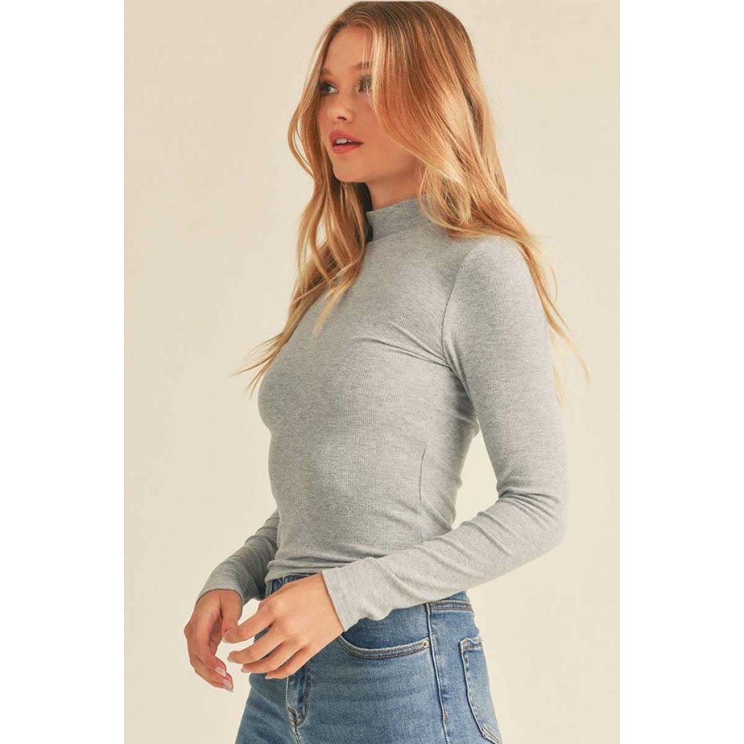 Ribbed Mock Neck Top