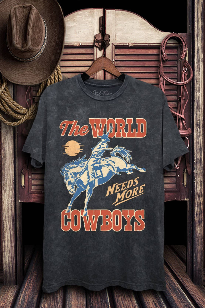 The World Needs More Cowboys Graphic Top