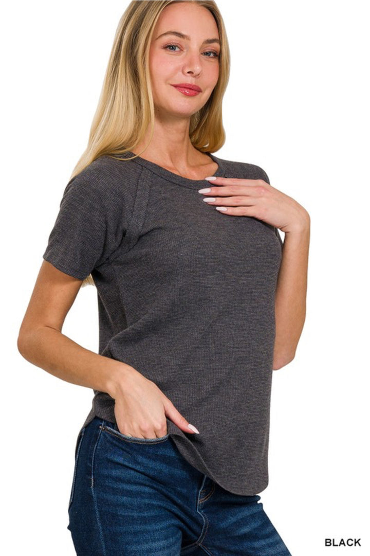 Baby Waffle Short Sleeve Top