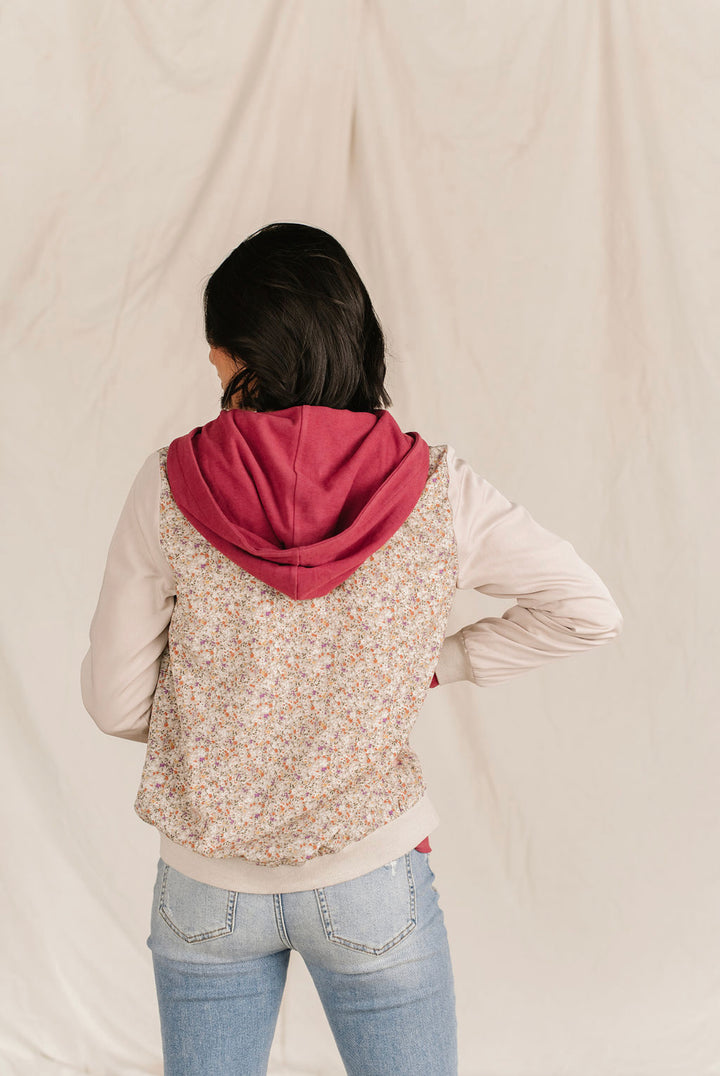 Pastel Petals Floral Bomber Jacket