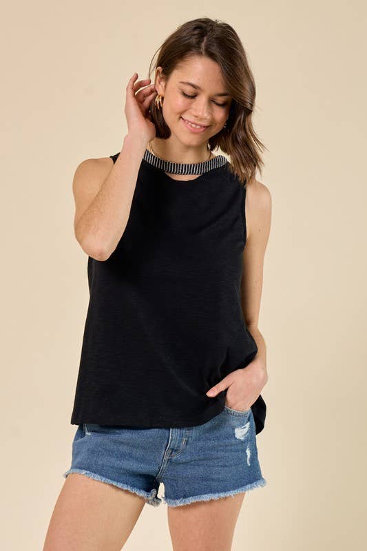 Holly Button Detail Tank