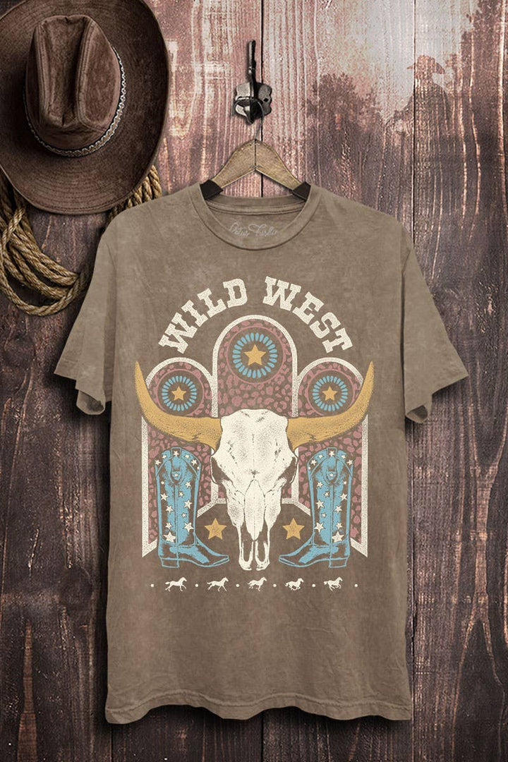 Wild West Cow Skull Graphic Top