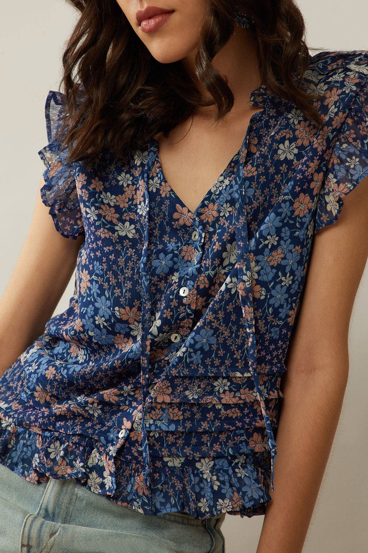 Floral Pleated Top
