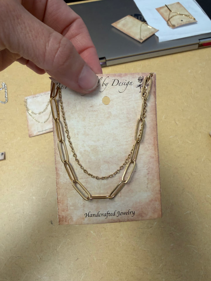 Paper Clip Double Necklace