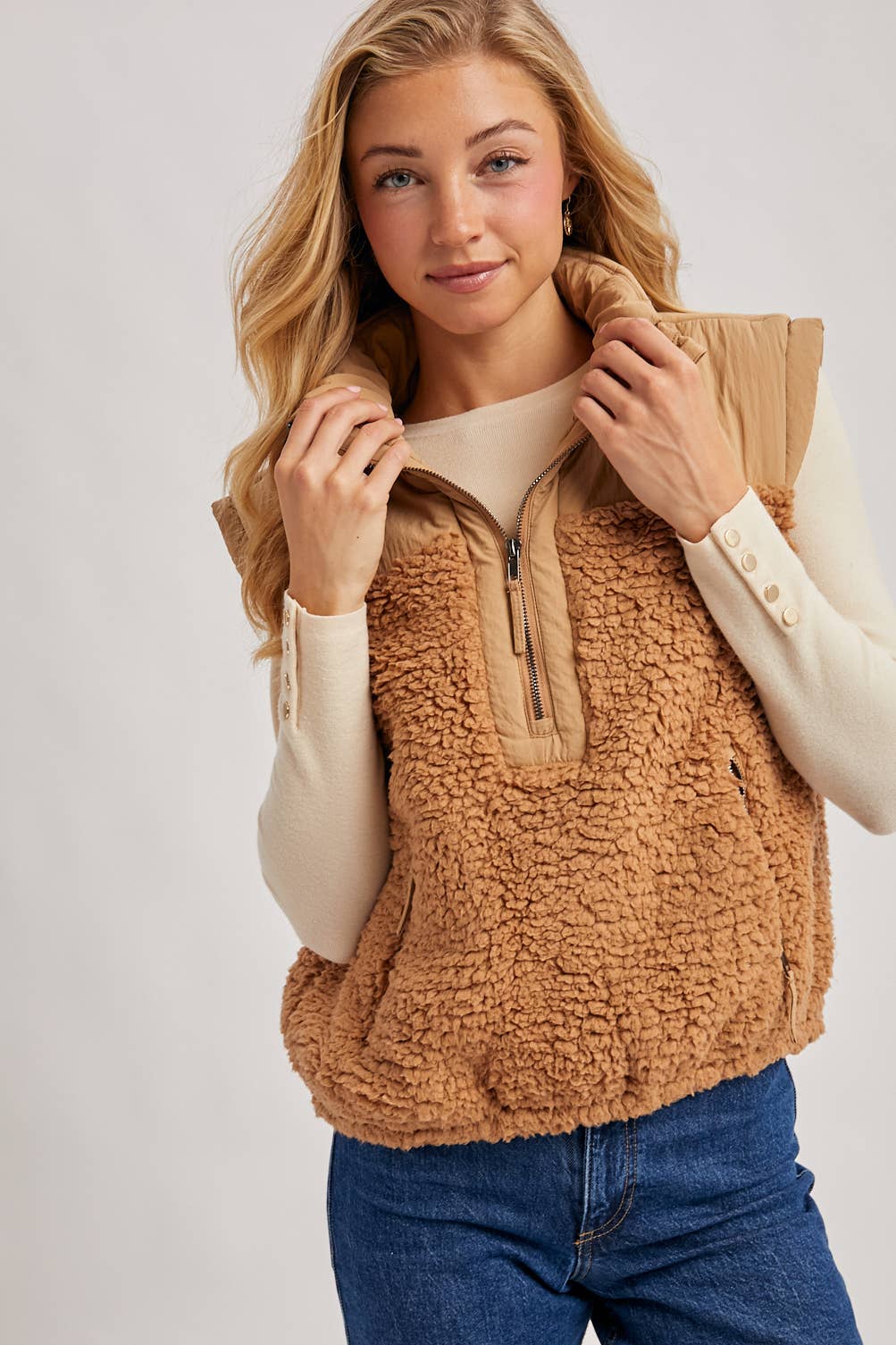 Sherpa Contrast 1/2 Zip Pullover